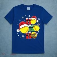 Christmas Ho Ho Ho Santa Softball Pajama Great Gift T-Shirt thumb 5