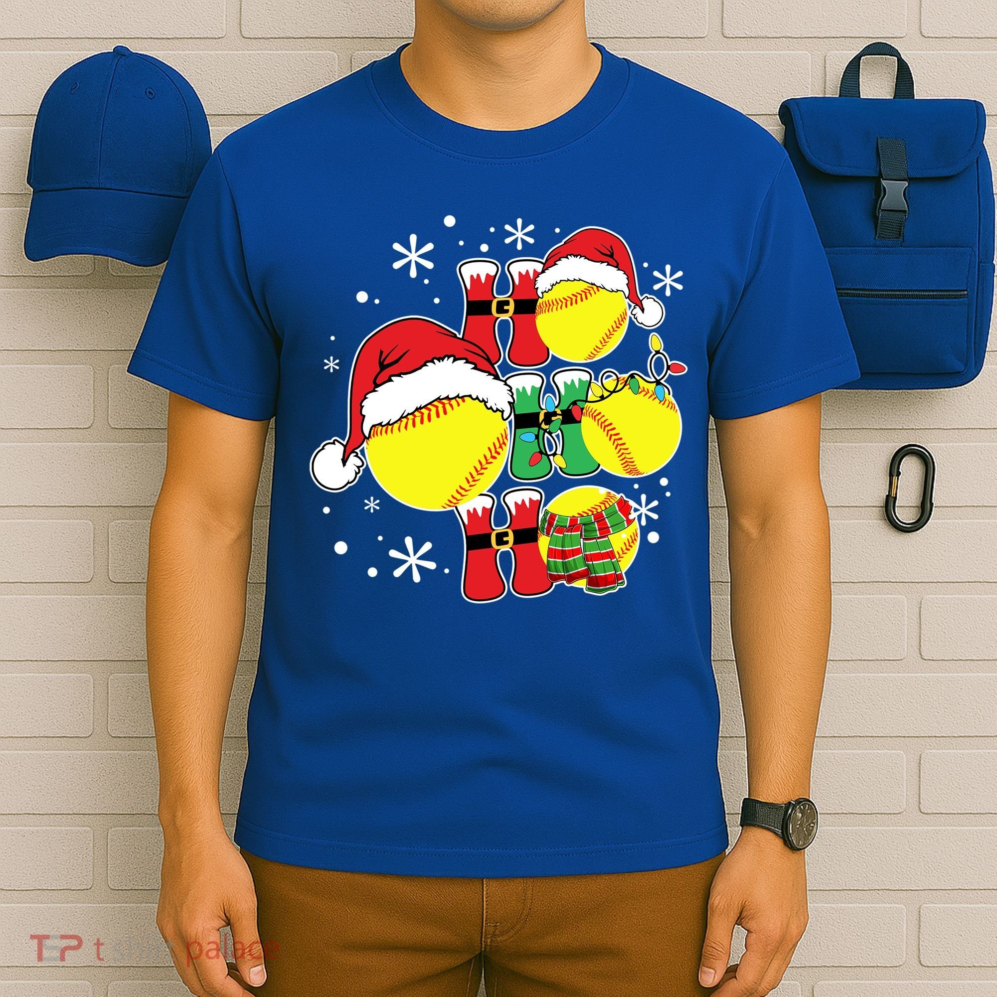 Christmas Ho Ho Ho Santa Softball Pajama Great Gift T-Shirt