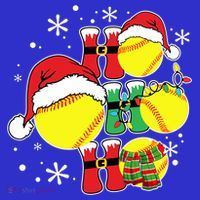 Christmas Ho Ho Ho Santa Softball Pajama Great Gift T-Shirt thumb 7