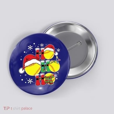 Christmas Ho Ho Ho Santa Softball Pajama Great Gift Button