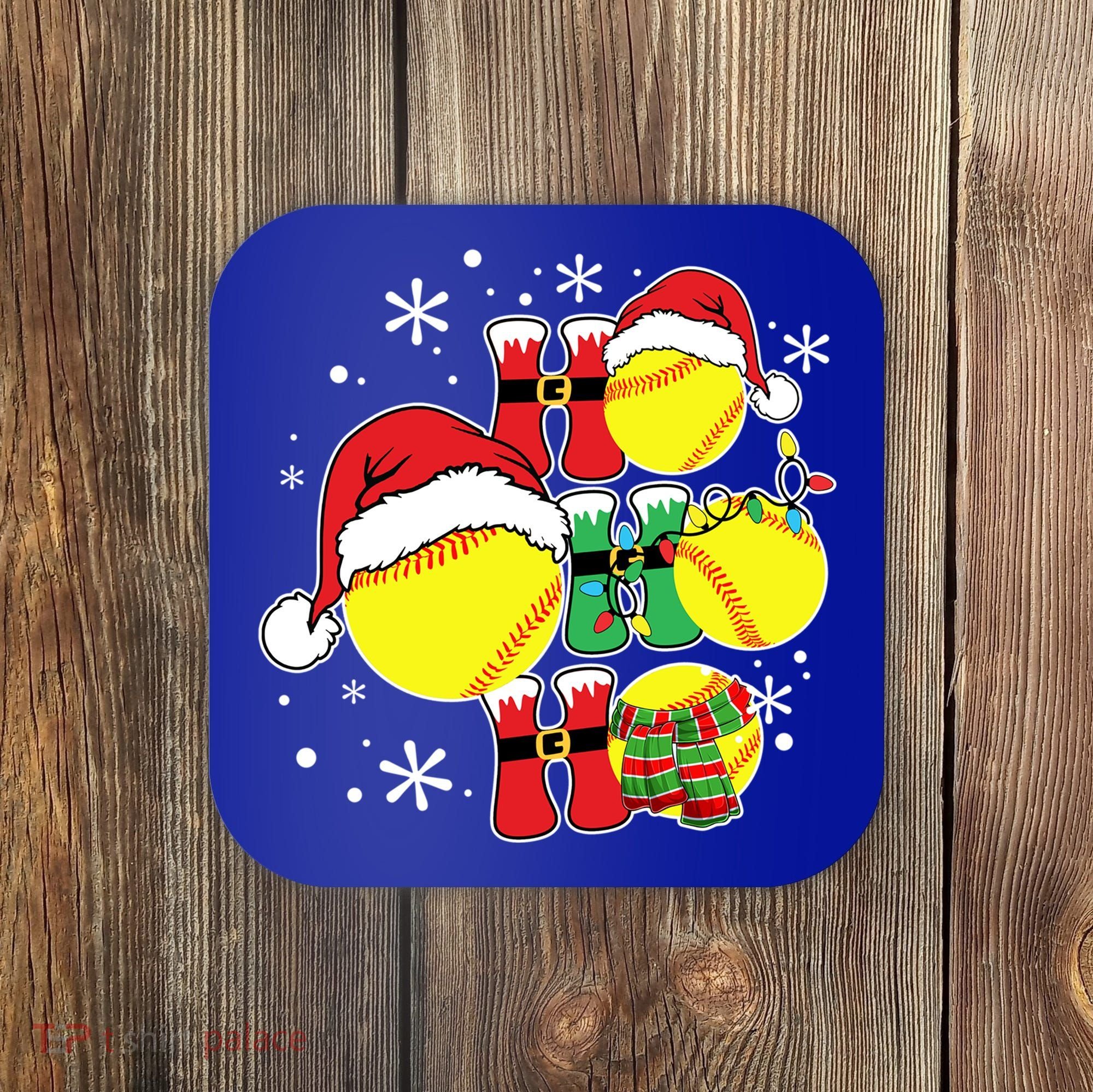 Christmas Ho Ho Ho Santa Softball Pajama Great Gift Coaster