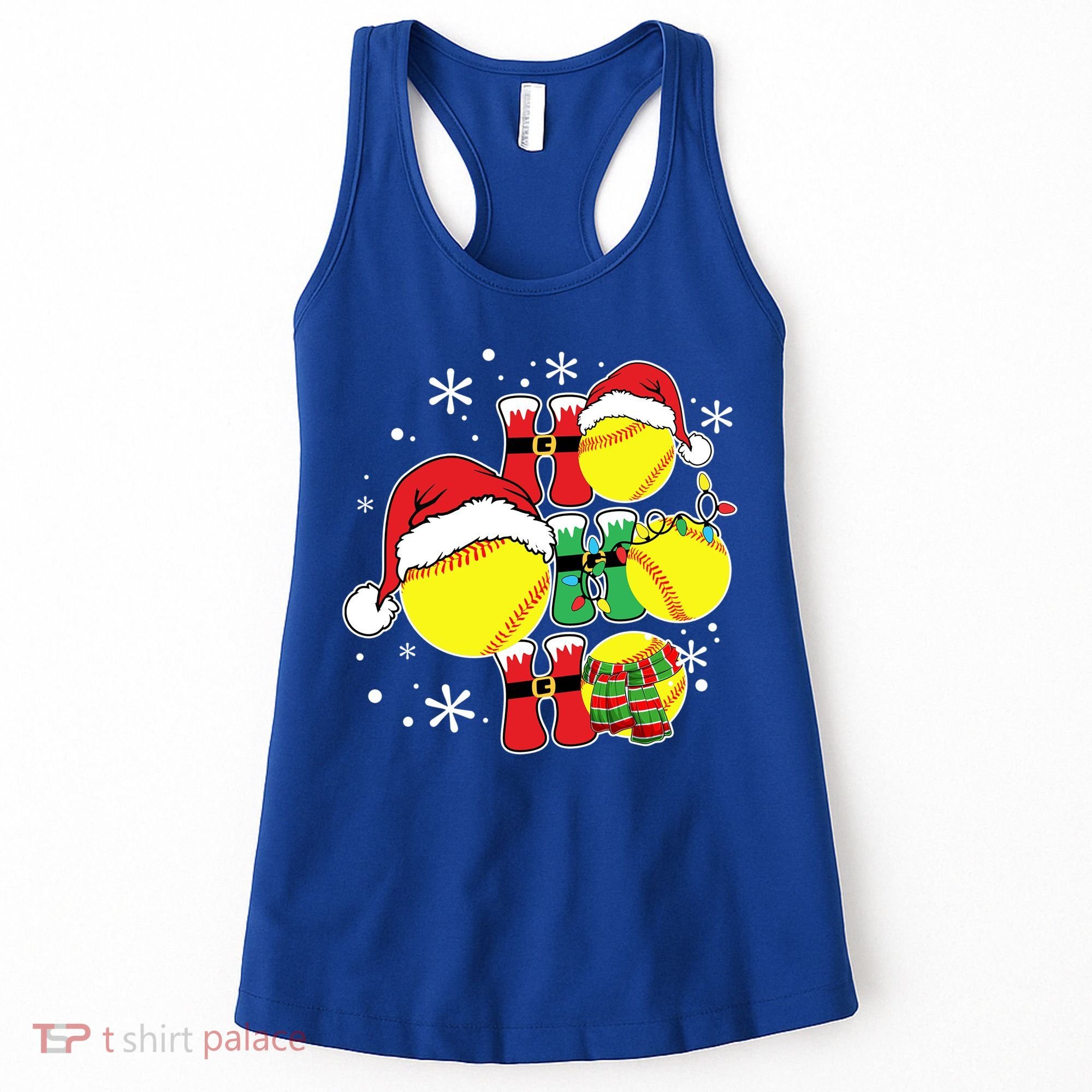 Christmas Ho Ho Ho Santa Softball Pajama Great Gift Women's Tank Top