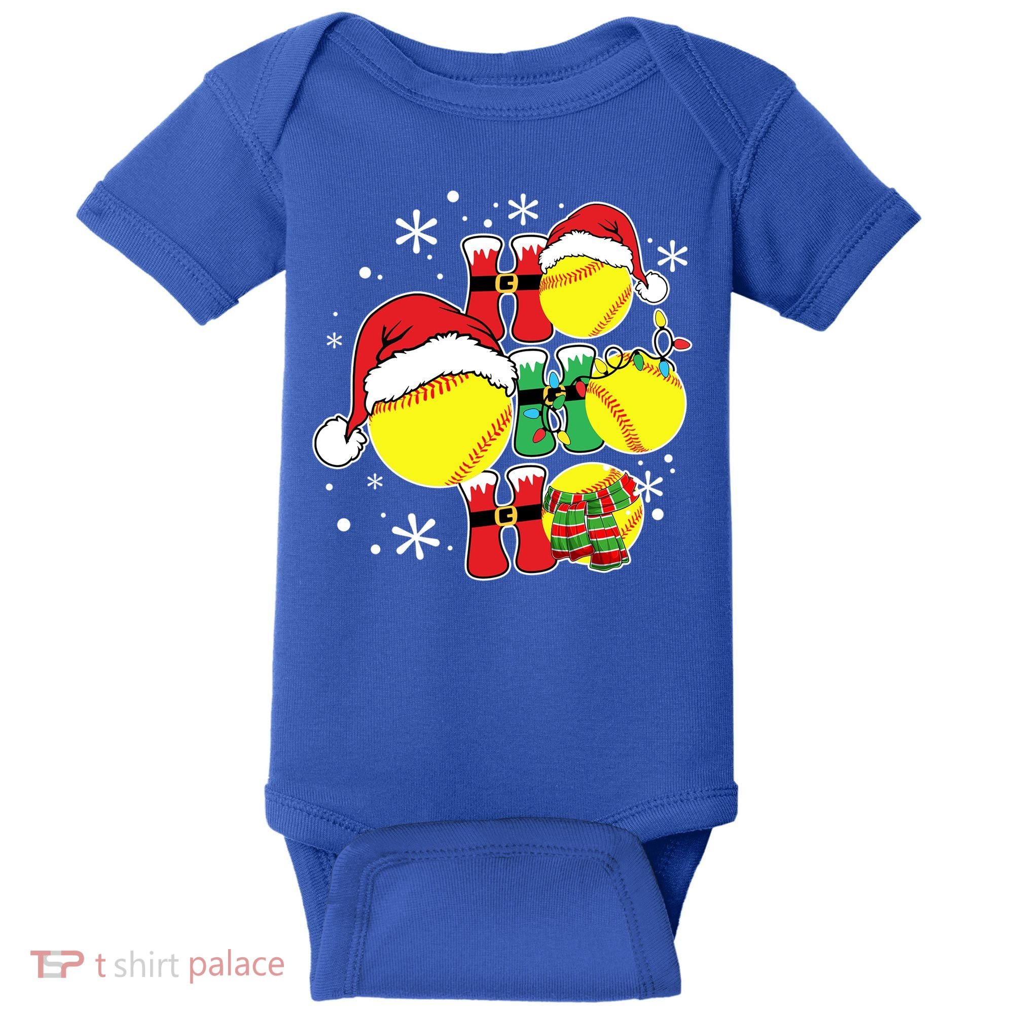 Christmas Ho Ho Ho Santa Softball Pajama Great Gift Baby Bodysuit