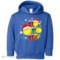 Christmas Ho Ho Ho Santa Softball Pajama Great Gift Toddler Hoodie thumb 0