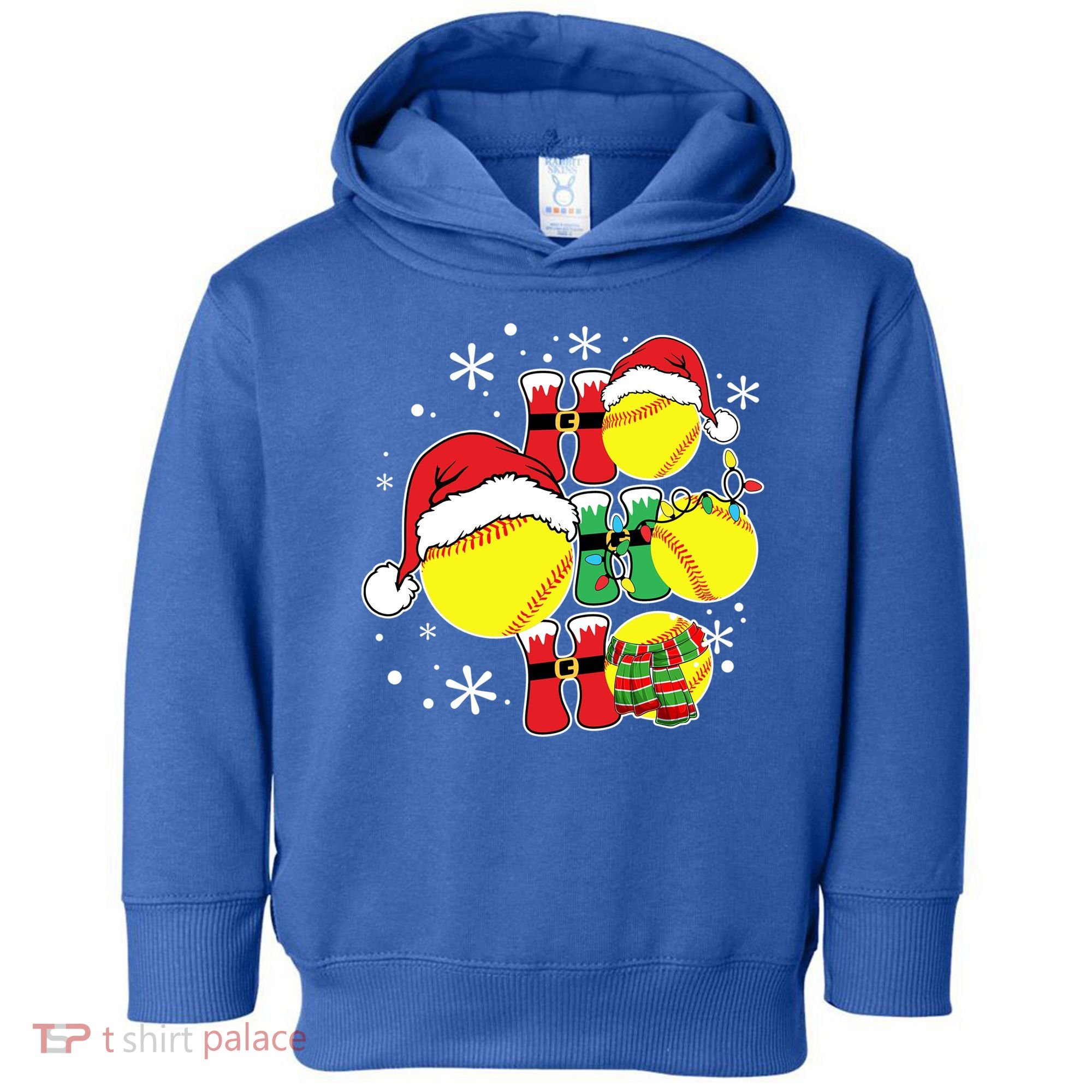 Christmas Ho Ho Ho Santa Softball Pajama Great Gift Toddler Hoodie