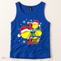 Christmas Ho Ho Ho Santa Softball Pajama Great Gift Tank Top thumb 2
