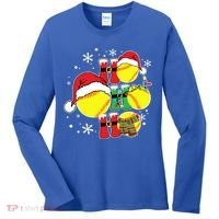 Christmas Ho Ho Ho Santa Softball Pajama Great Gift Women's Long Sleeve Shirt thumb 0