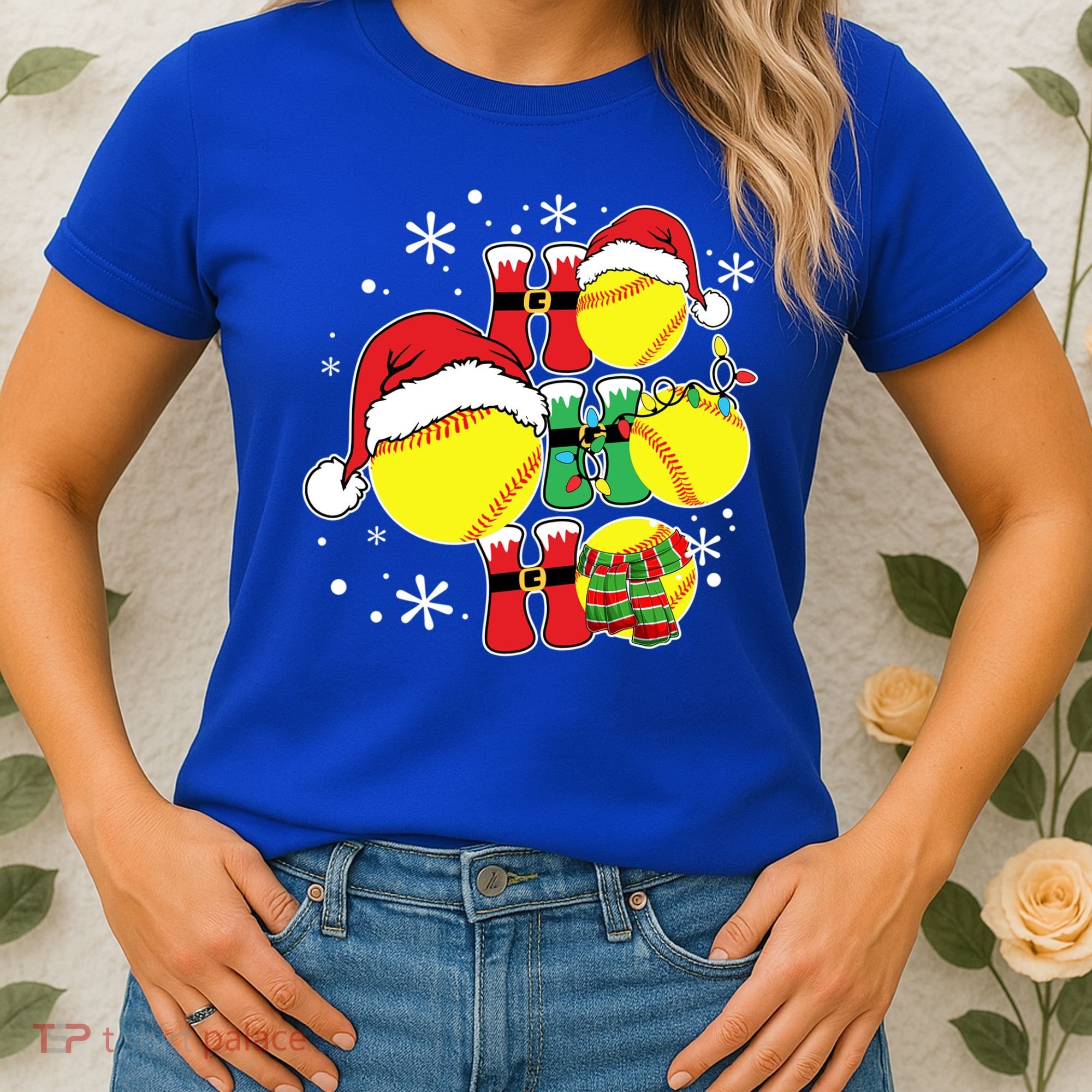 Christmas Ho Ho Ho Santa Softball Pajama Great Gift Women's T-Shirt