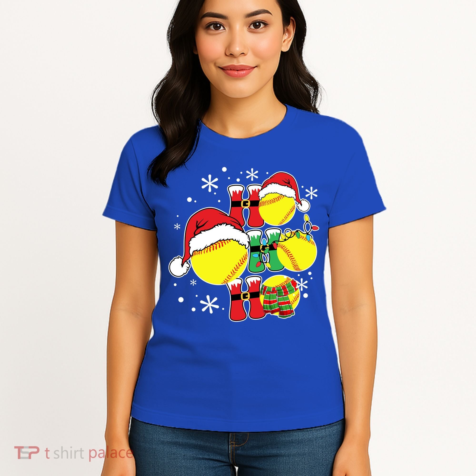 Christmas Ho Ho Ho Santa Softball Pajama Great Gift Women's T-Shirt