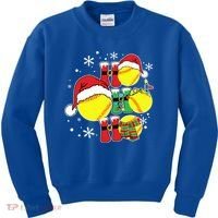 Christmas Ho Ho Ho Santa Softball Pajama Great Gift Kids Sweatshirt thumb 0