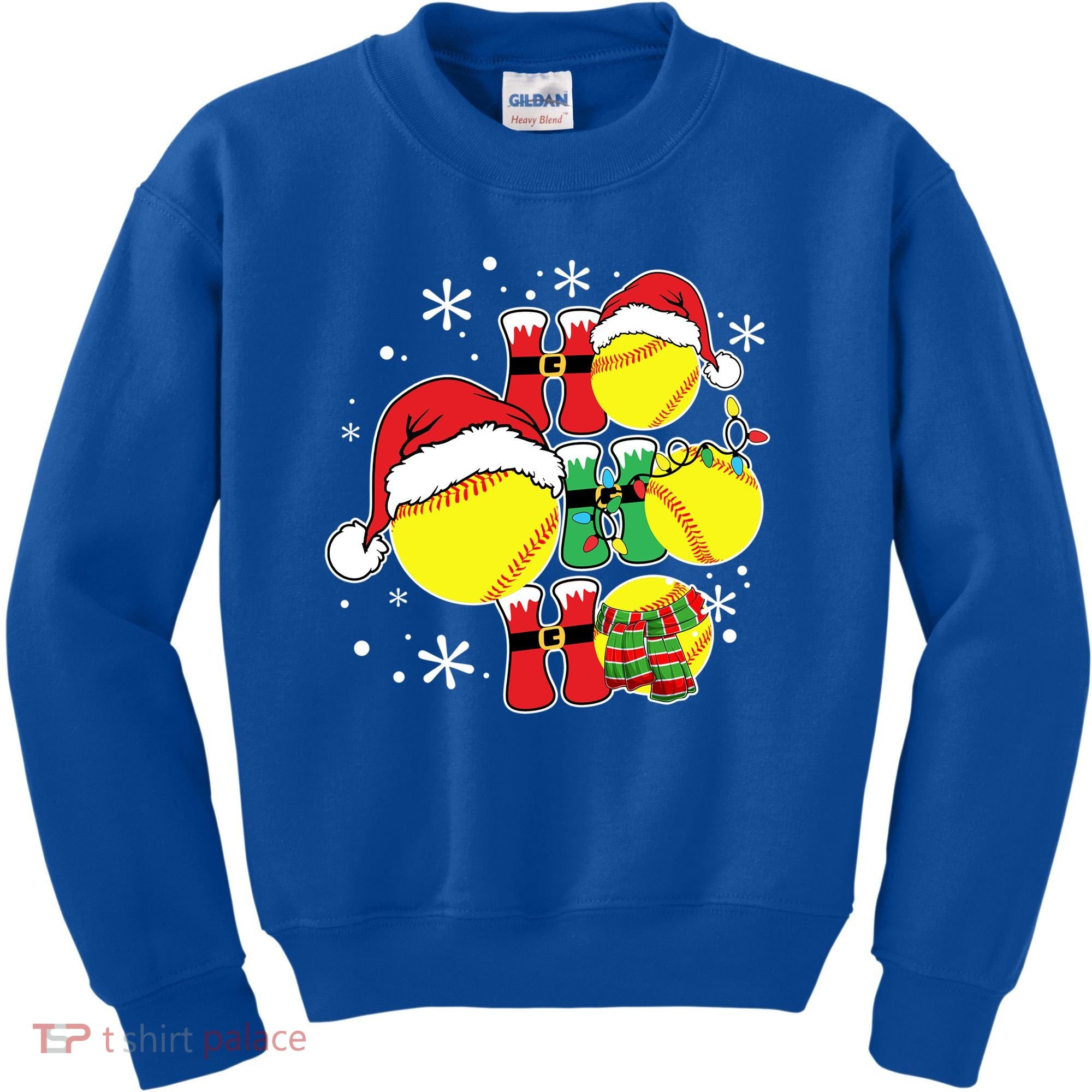 Christmas Ho Ho Ho Santa Softball Pajama Great Gift Kids Sweatshirt