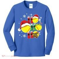 Christmas Ho Ho Ho Santa Softball Pajama Great Gift Kids Long Sleeve Shirt thumb 0
