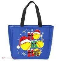 Christmas Ho Ho Ho Santa Softball Pajama Great Gift Tote Bag thumb 0