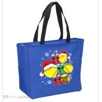Christmas Ho Ho Ho Santa Softball Pajama Great Gift Tote Bag thumb 2