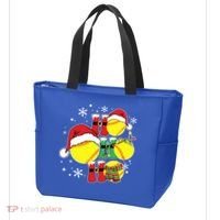 Christmas Ho Ho Ho Santa Softball Pajama Great Gift Tote Bag thumb 3