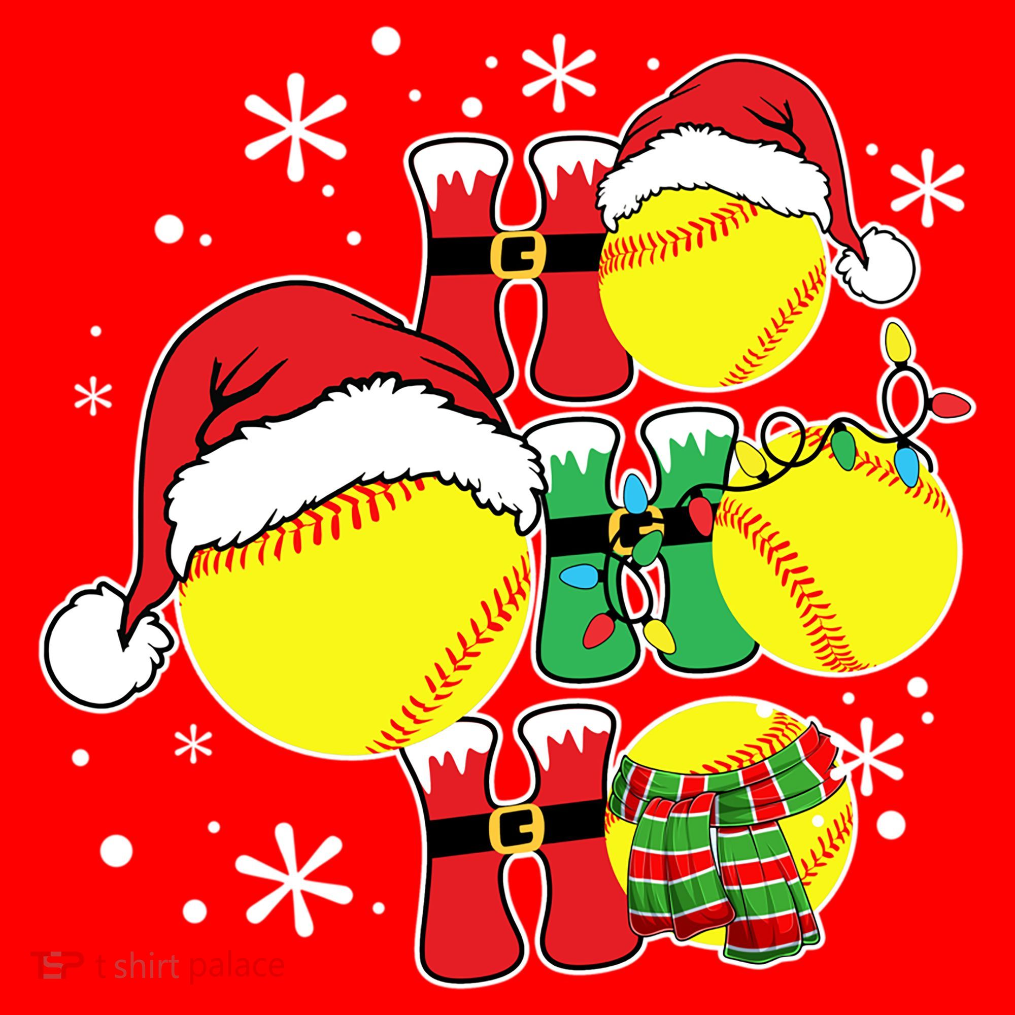 Christmas Ho Ho Ho Santa Softball Pajama Great Gift Santa Hat