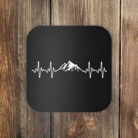 Cool Hiking Hiker Heartbeat Mountain Hike Hiking Gift Coaster thumb 0