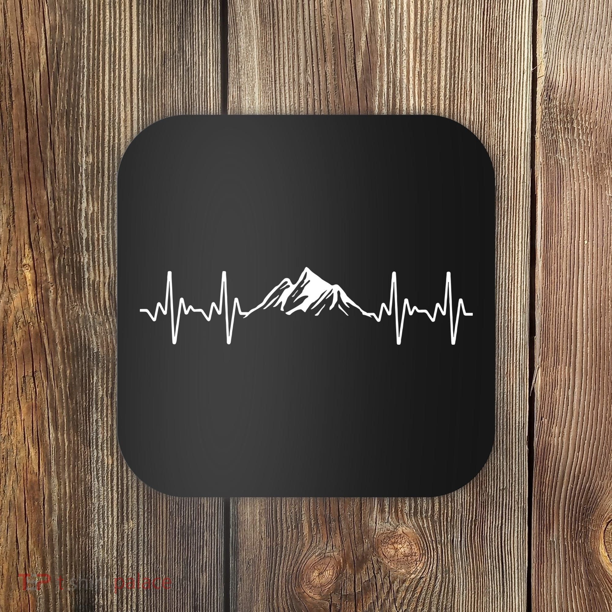 Cool Hiking Hiker Heartbeat Mountain Hike Hiking Gift Coaster