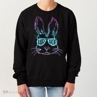 Cool Hip Hop Happy Easter Bunny Face With Sunglasses Women's Sweatshirt thumb 0