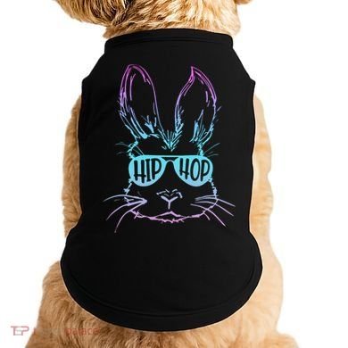 Cool Hip Hop Happy Easter Bunny Face With Sunglasses Doggie Tank