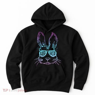 Cool Hip Hop Happy Easter Bunny Face With Sunglasses Hoodie