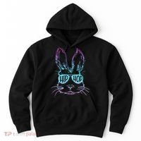 Cool Hip Hop Happy Easter Bunny Face With Sunglasses Hoodie thumb 0