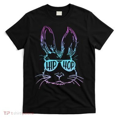 Cool Hip Hop Happy Easter Bunny Face With Sunglasses T-Shirt