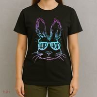 Cool Hip Hop Happy Easter Bunny Face With Sunglasses T-Shirt thumb 4