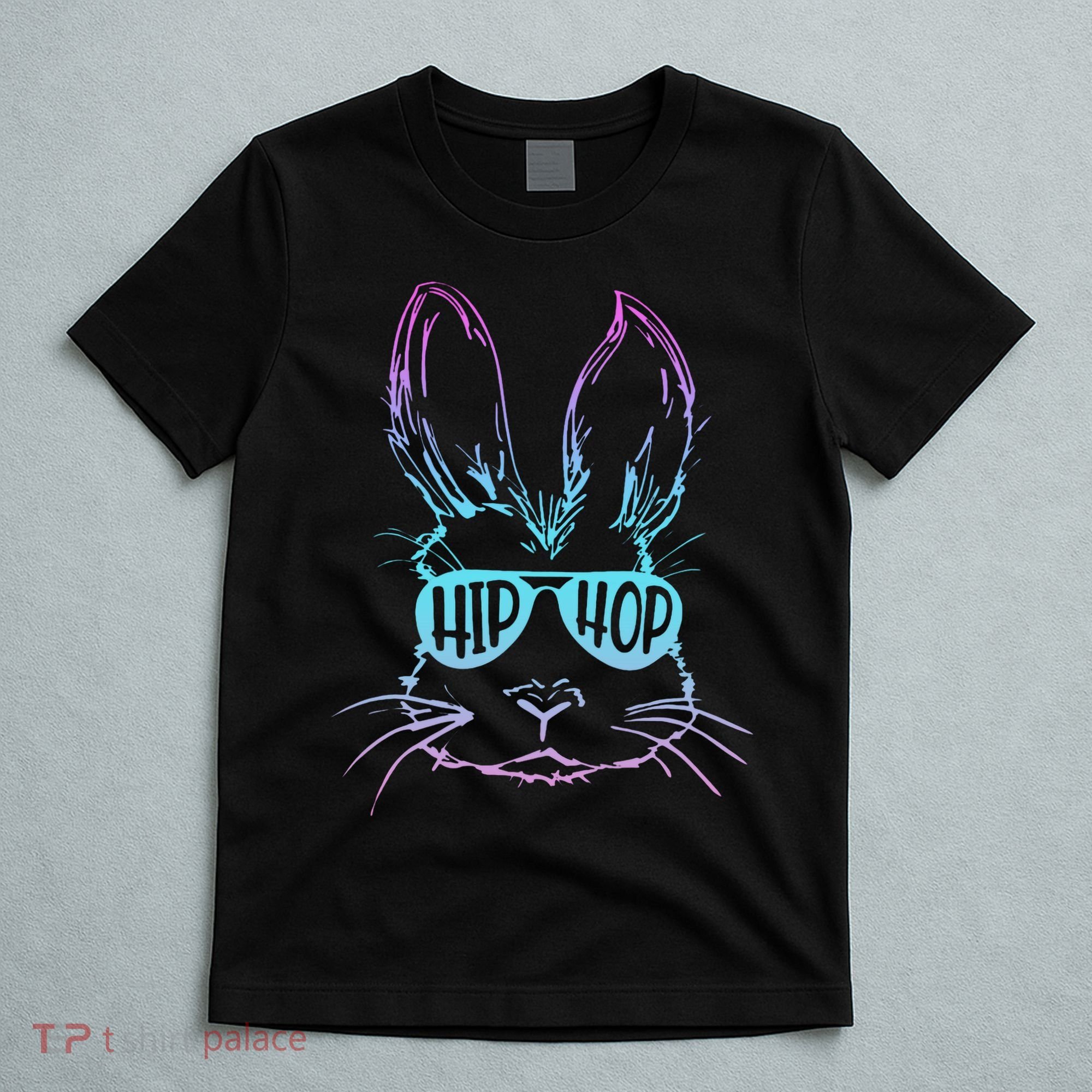 Cool Hip Hop Happy Easter Bunny Face With Sunglasses T-Shirt