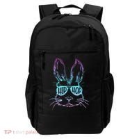 Cool Hip Hop Happy Easter Bunny Face With Sunglasses Backpack thumb 0