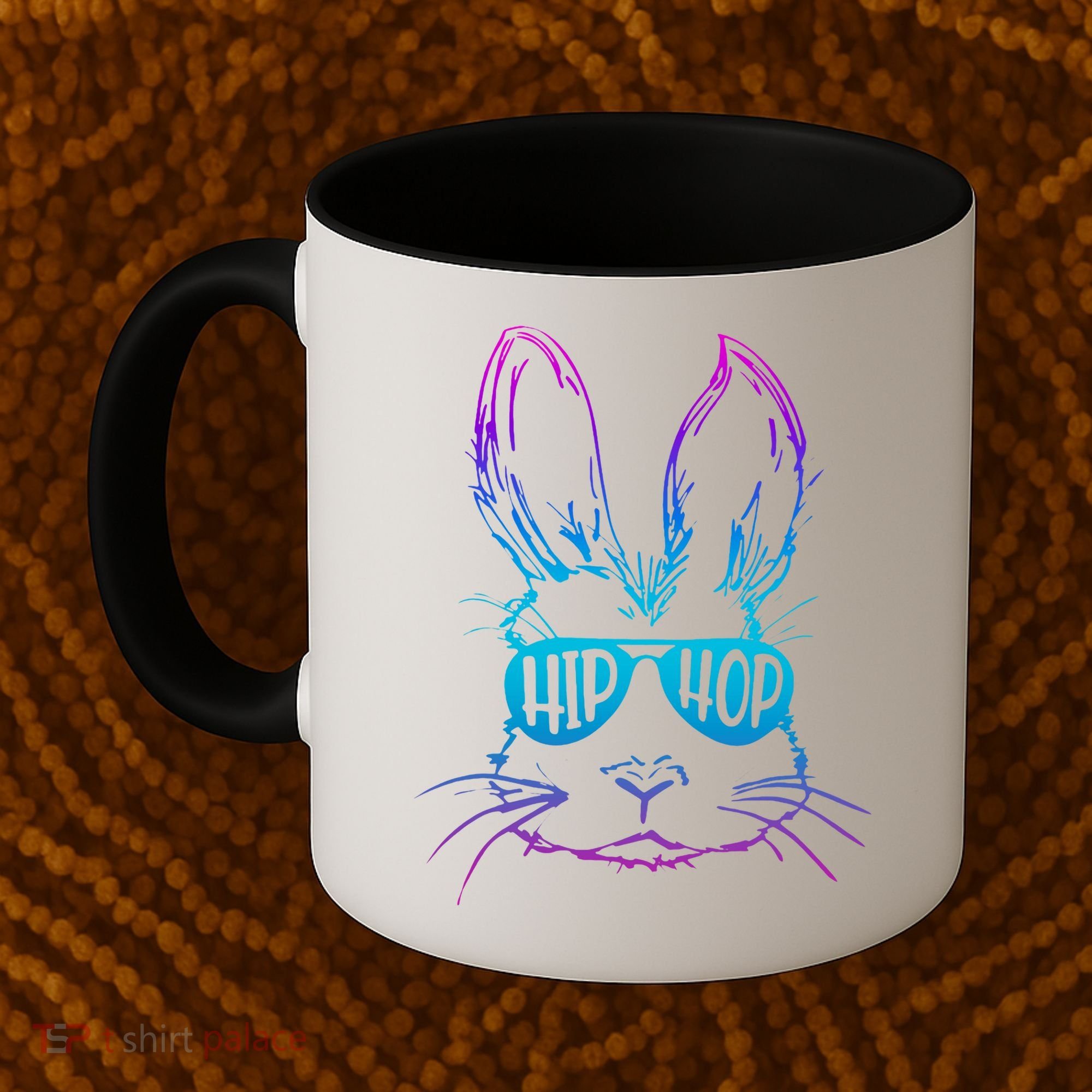 Cool Hip Hop Happy Easter Bunny Face With Sunglasses Coffee Mug