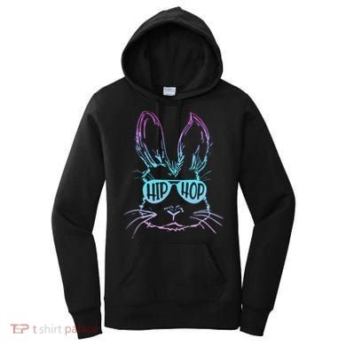 Cool Hip Hop Happy Easter Bunny Face With Sunglasses Women's Hoodie