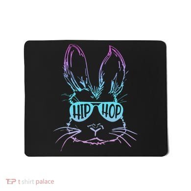 Cool Hip Hop Happy Easter Bunny Face With Sunglasses Mousepad