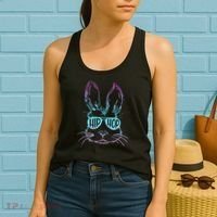 Cool Hip Hop Happy Easter Bunny Face With Sunglasses Women's Tank Top thumb 2
