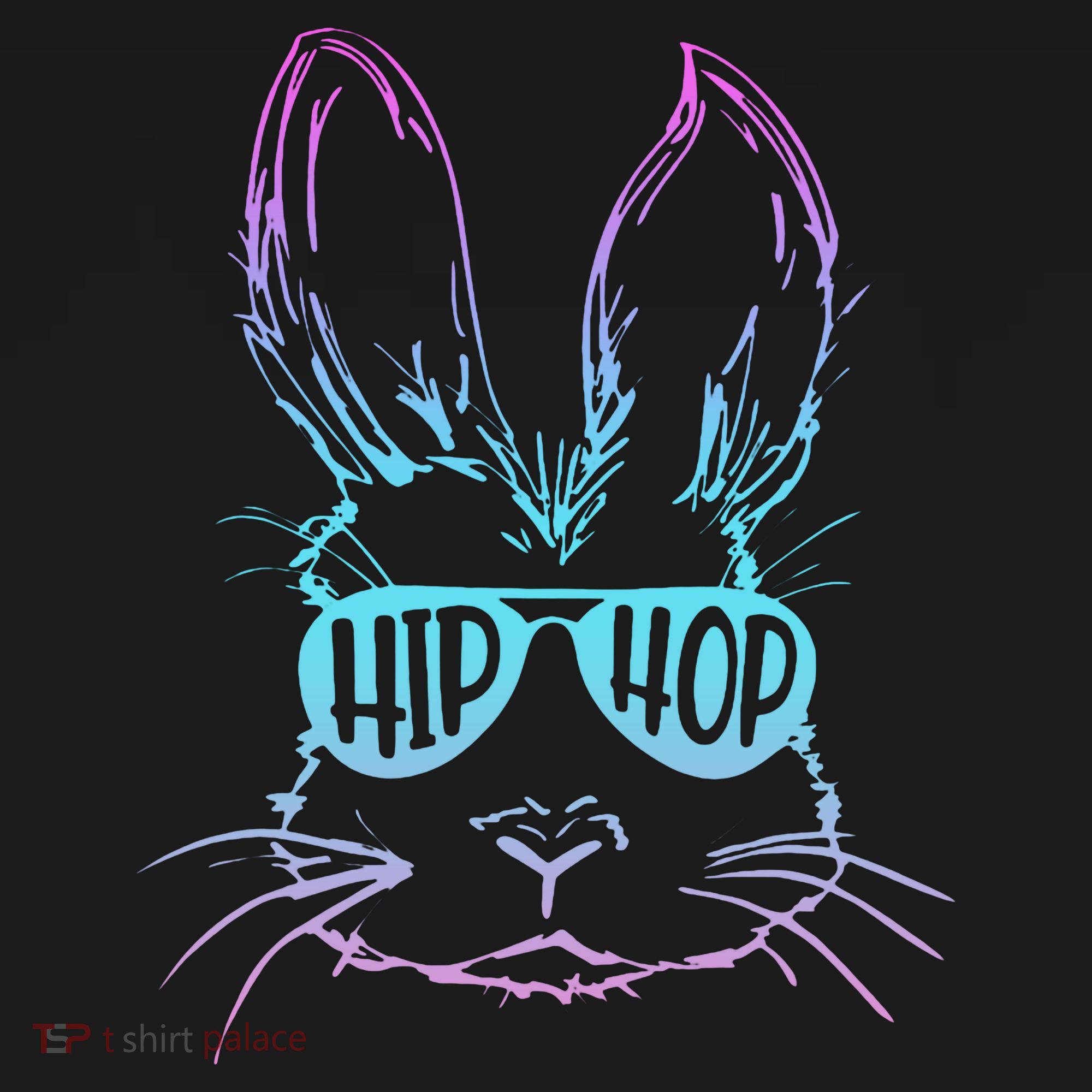 Cool Hip Hop Happy Easter Bunny Face With Sunglasses Cropped Pullover Crew