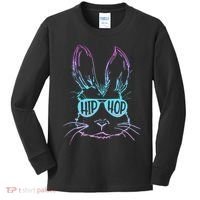 Cool Hip Hop Happy Easter Bunny Face With Sunglasses Kids Long Sleeve Shirt thumb 0