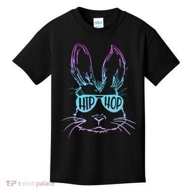 Cool Hip Hop Happy Easter Bunny Face With Sunglasses Kids T-Shirt