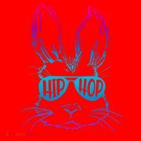 Cool Hip Hop Happy Easter Bunny Face With Sunglasses Santa Hat thumb 1