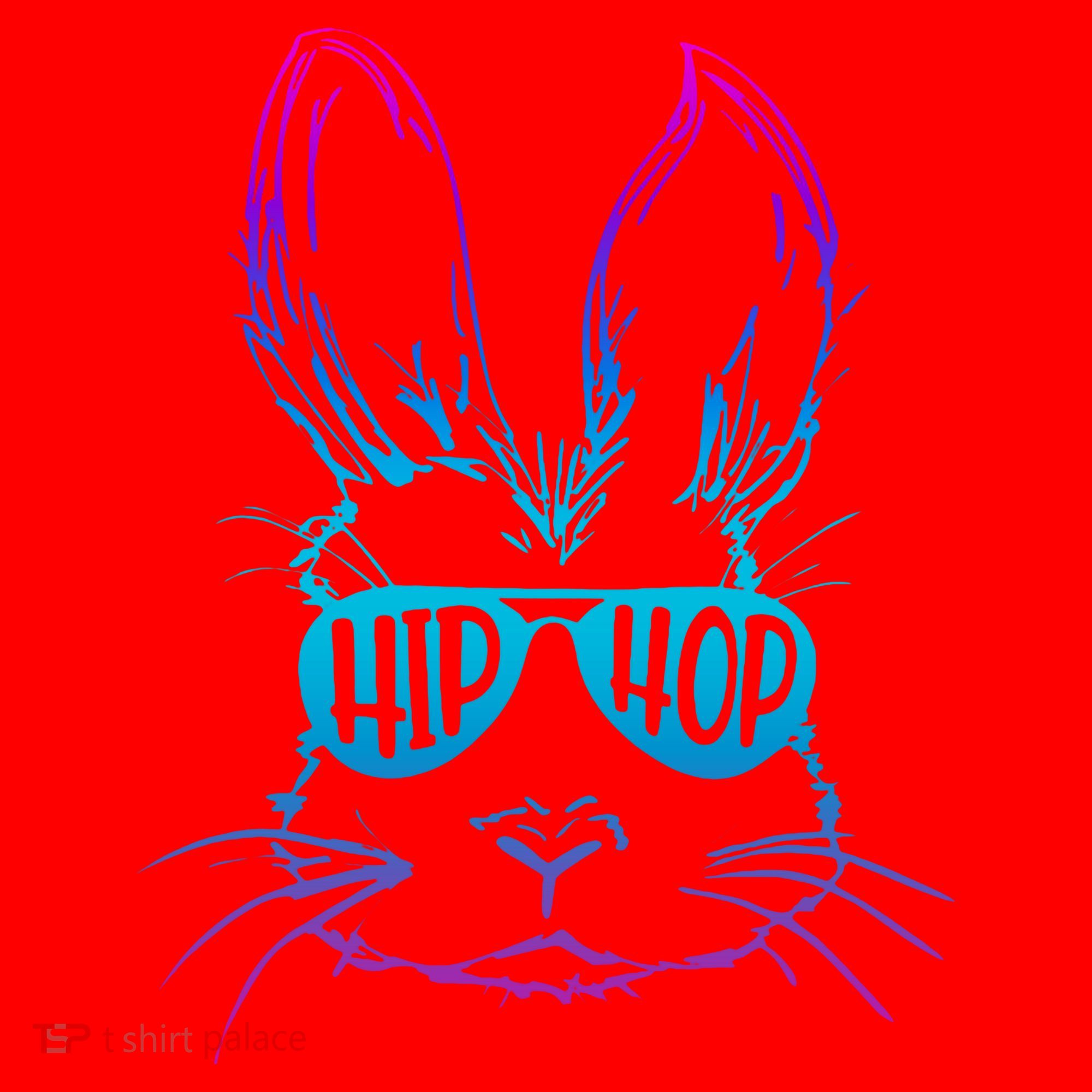 Cool Hip Hop Happy Easter Bunny Face With Sunglasses Santa Hat