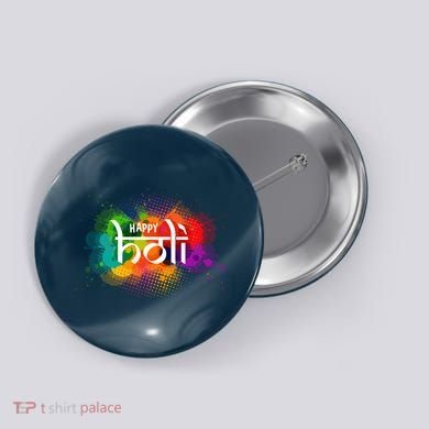 Colorful Happy Holi India Hindu Celebration Button