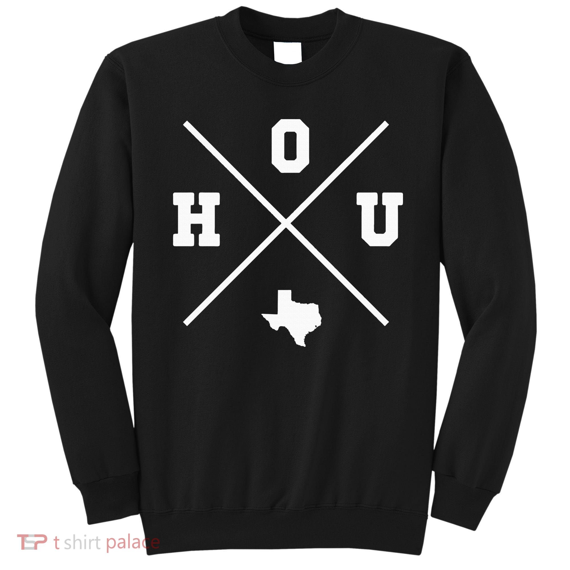 Classic Hou Houston Crossmark State Outline Sweatshirt