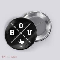 Classic Hou Houston Crossmark State Outline Button thumb 0