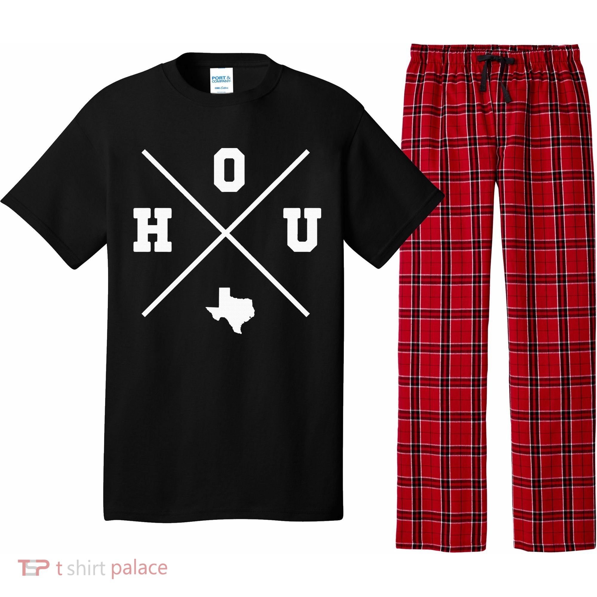 Classic Hou Houston Crossmark State Outline Pajama Set