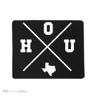 Classic Hou Houston Crossmark State Outline Mousepad