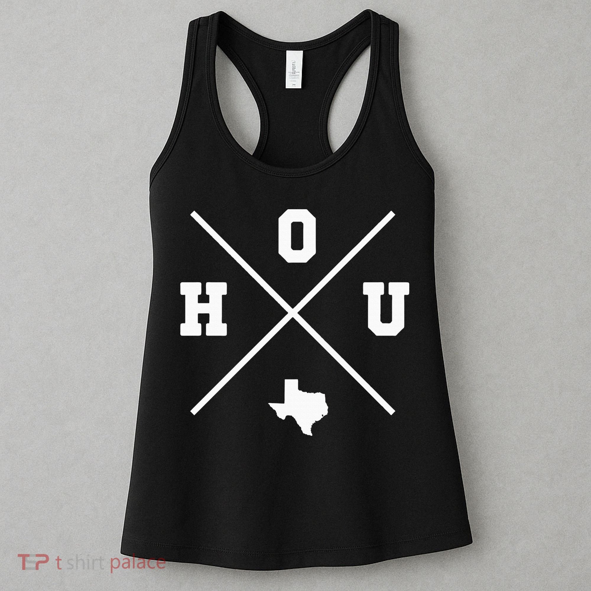 Classic Hou Houston Crossmark State Outline Women's Tank Top