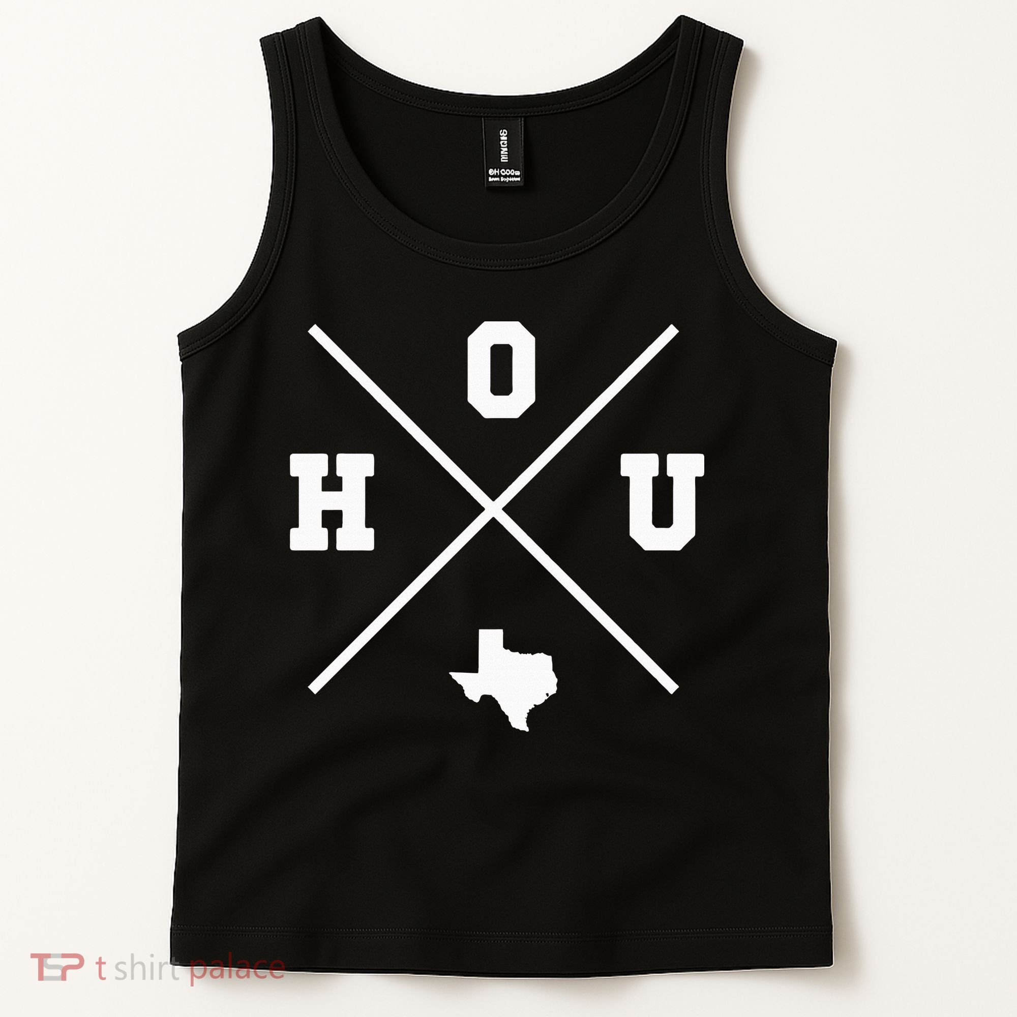 Classic Hou Houston Crossmark State Outline Tank Top
