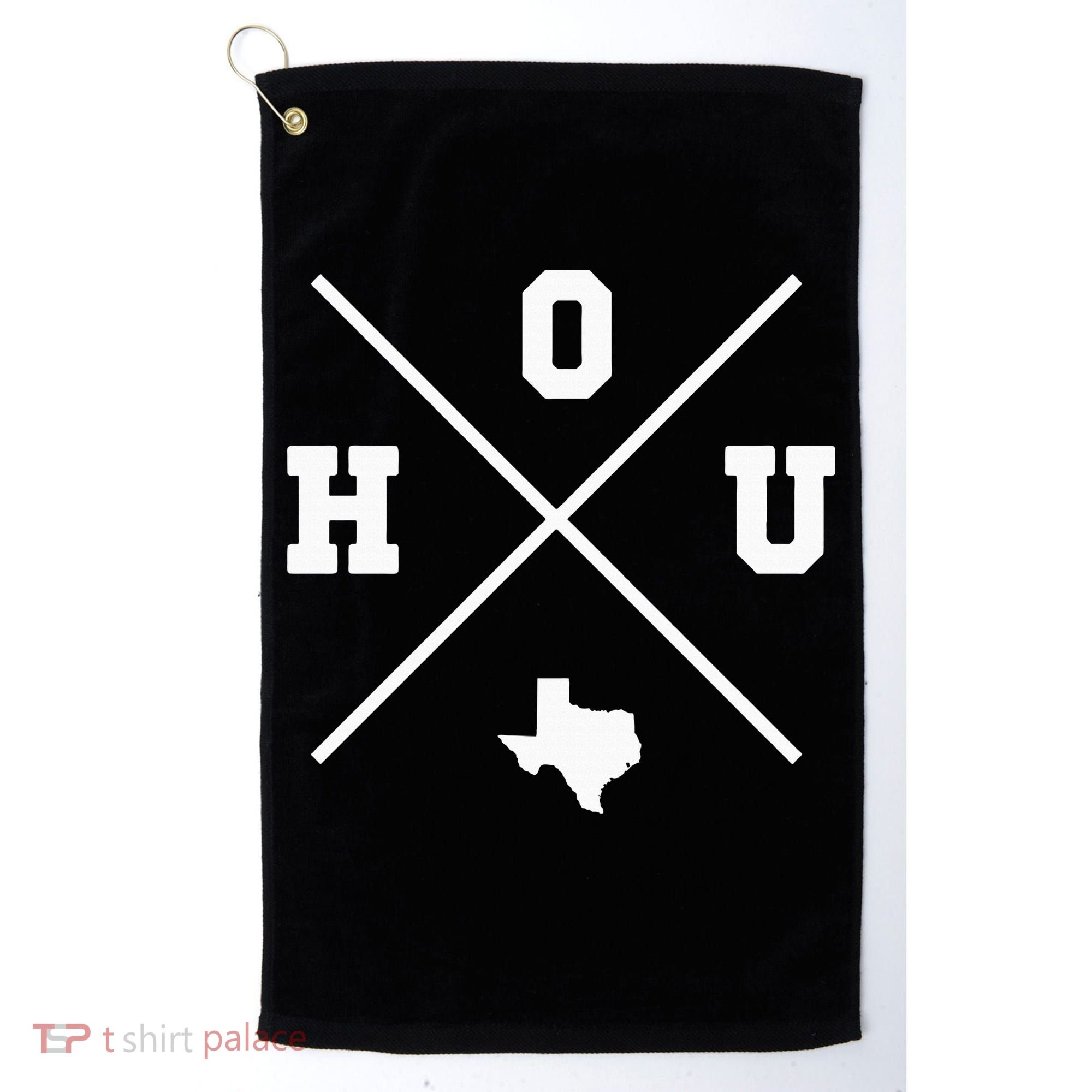 Classic Hou Houston Crossmark State Outline Golf Towel