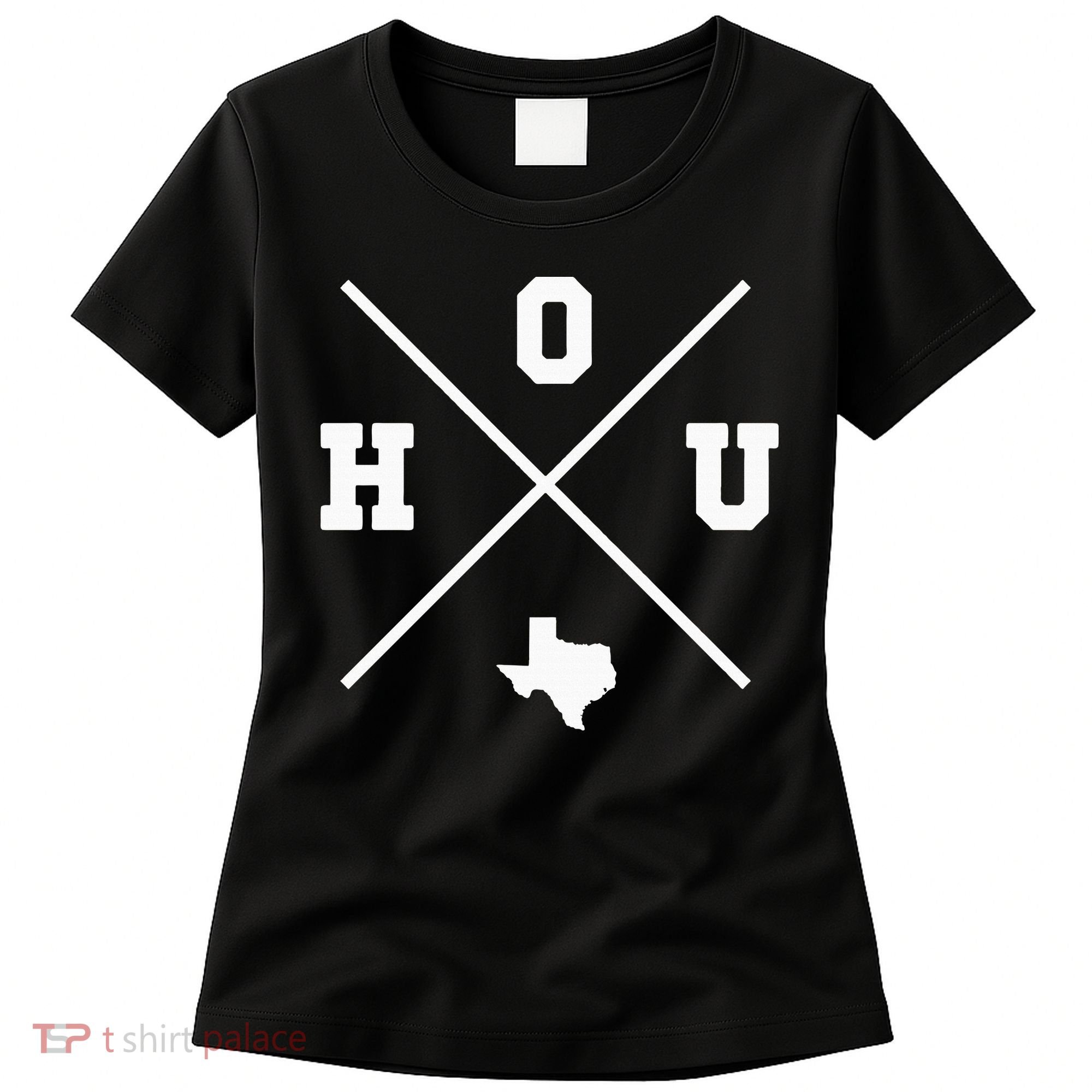 Classic Hou Houston Crossmark State Outline Women's T-Shirt