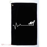 Coyote Hunting Heartbeat Yote Hunter Coyote Golf Towel thumb 0