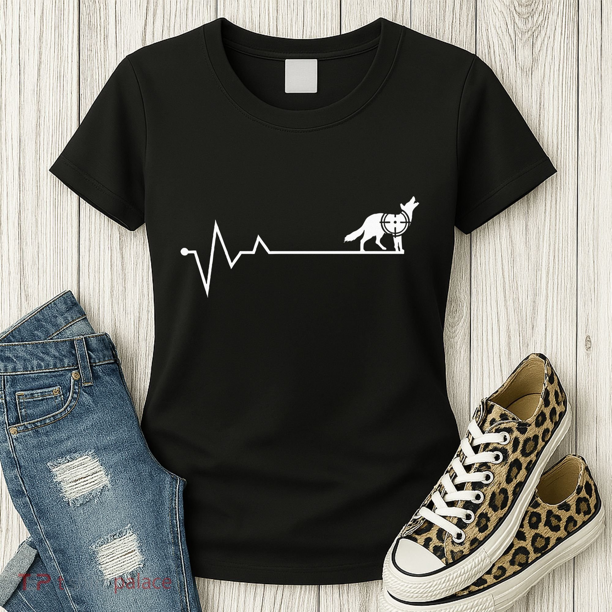 Coyote Hunting Heartbeat Yote Hunter Coyote Women's T-Shirt
